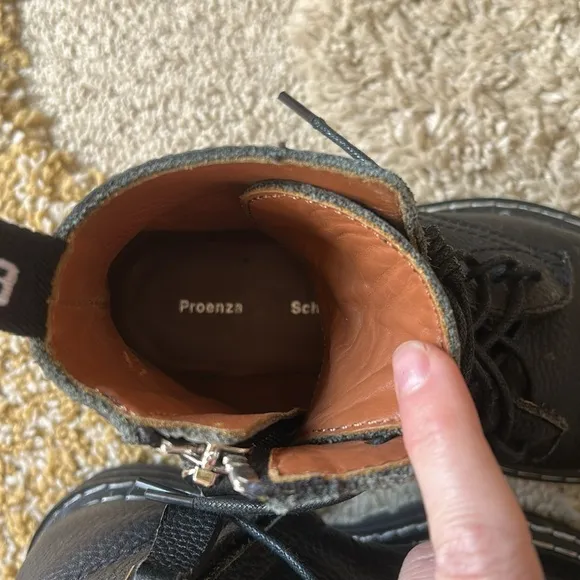 Proenza Schouler Black Leather Lug Sole Shoes