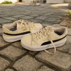 Puma Womens Smash V3 Platform Lace Up Sneakers Shoes Casual