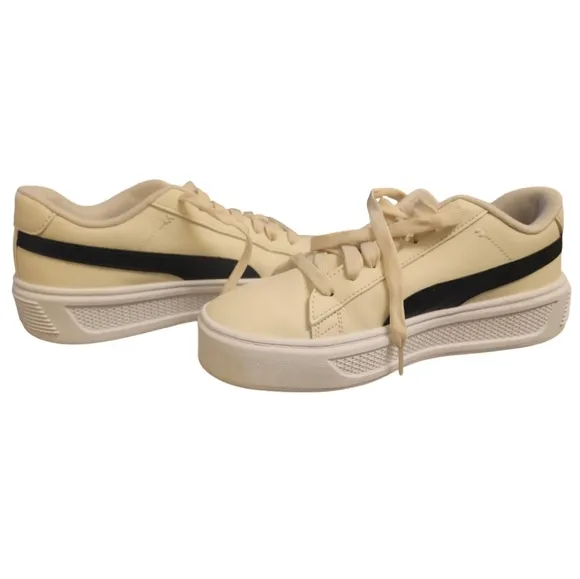 Puma Womens Smash V3 Platform Lace Up Sneakers Shoes Casual