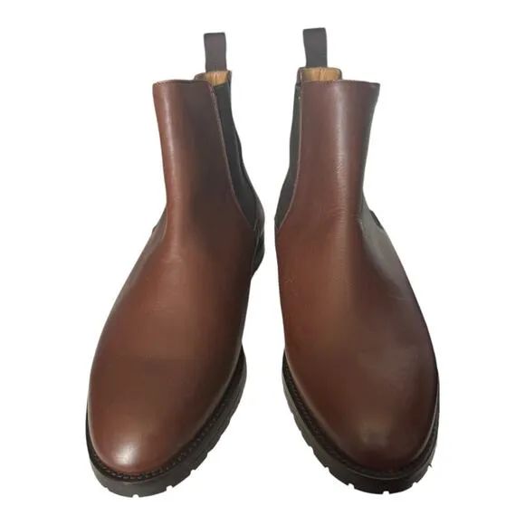 Qüero handmade Spanish Chelsea leather brown boots size 9