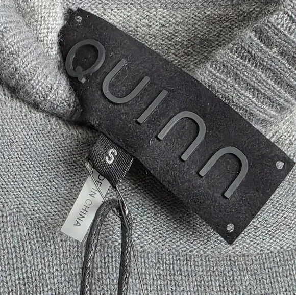 QUINN NWT 100% Mongolian Cashmere Men's Gray Hooded Sweater, Size S