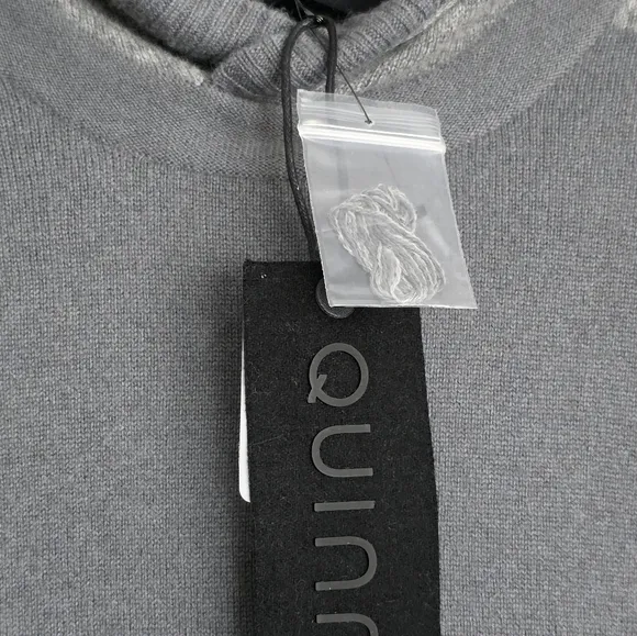 QUINN NWT 100% Mongolian Cashmere Men's Gray Hooded Sweater, Size S