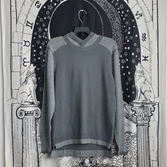 QUINN NWT 100% Mongolian Cashmere Men's Gray Hooded Sweater, Size S