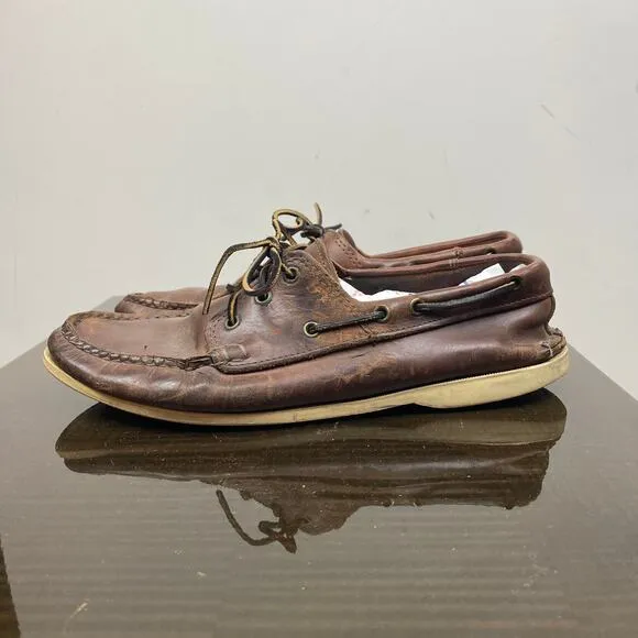 Quoddy Leather Moc Toe Boat Shoes Men's 11.5 Preppy Casual