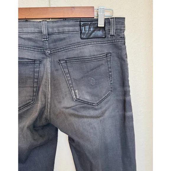 R13 Boy Skinny Jeans Mid Rise Whiskered 5 Pocket Denim Euro Punk Grunge, 28