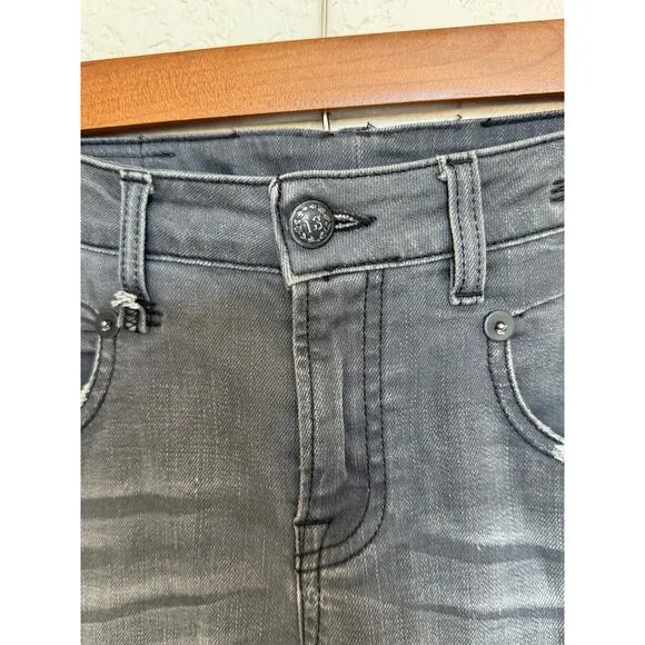 R13 Boy Skinny Jeans Mid Rise Whiskered 5 Pocket Denim Euro Punk Grunge, 28