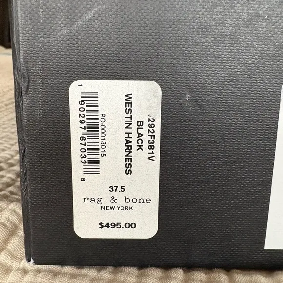 Rag &amp; Bone Black Leather Ankle Boots, size 37.5/7.5, NWT