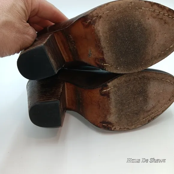 Rag &amp; Bone Brown Leather Harrow Ankle Strap Bootie Boots - Sz EU 37 US 7