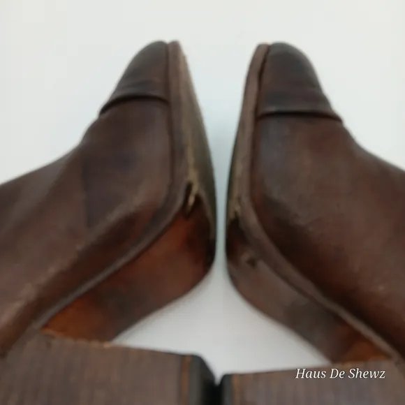 Rag &amp; Bone Brown Leather Harrow Ankle Strap Bootie Boots - Sz EU 37 US 7
