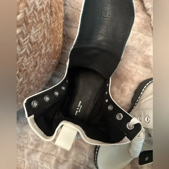 Rag &amp; Bone combat boots, “Bone Colored”, Sz 37.5