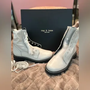 Rag &amp; Bone combat boots, “Bone Colored”, Sz 37.5