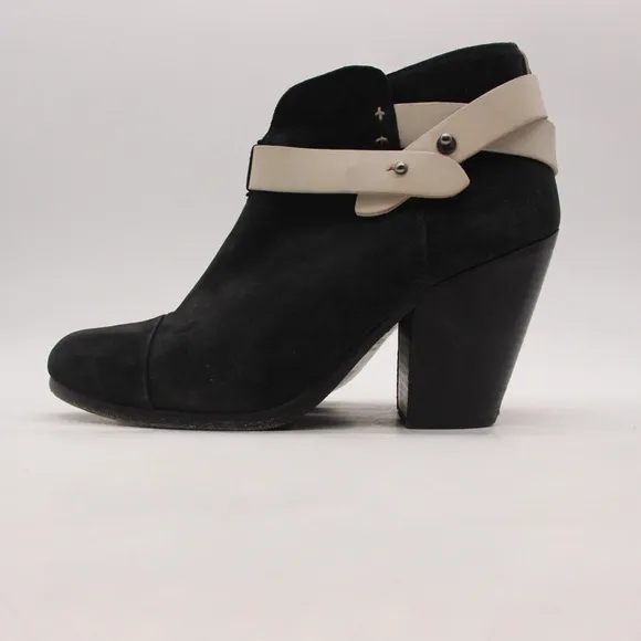 Rag &amp; Bone Harrow Ankle Boots Booties Shoes Women's 38 Black Suede Zip Up