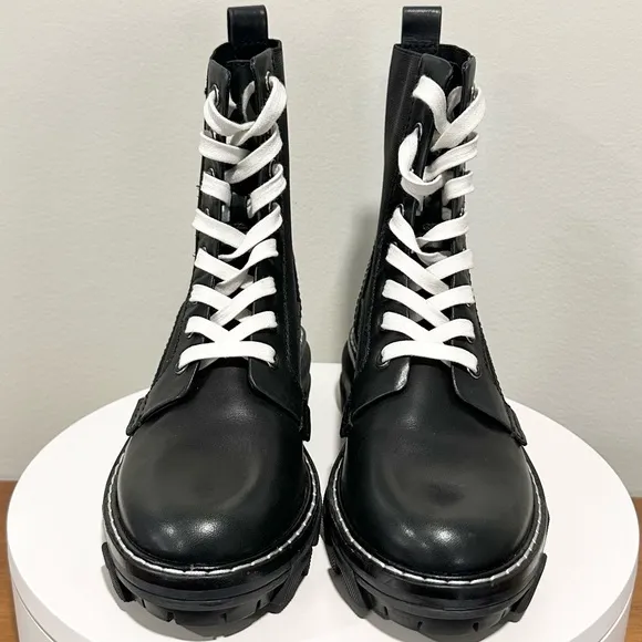 🌹RAG &amp; BONE🌹 Shiloh Lace Up Leather Combat Boots Size: 36.5