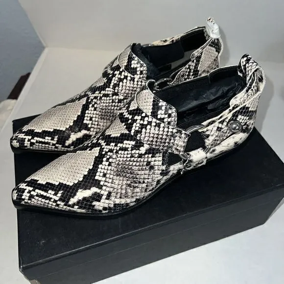 Rag &amp; Bone Westin Harness‎ Bootie Black/White Sz 9 (39 EU) MSRP $550- New In Box