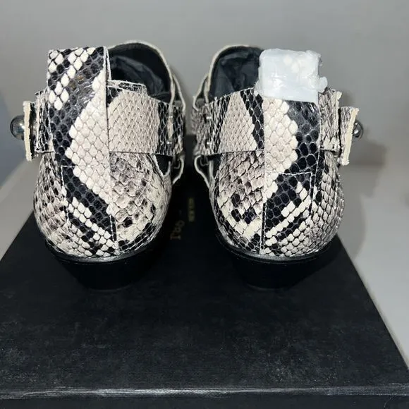 Rag &amp; Bone Westin Harness‎ Bootie Black/White Sz 9 (39 EU) MSRP $550- New In Box