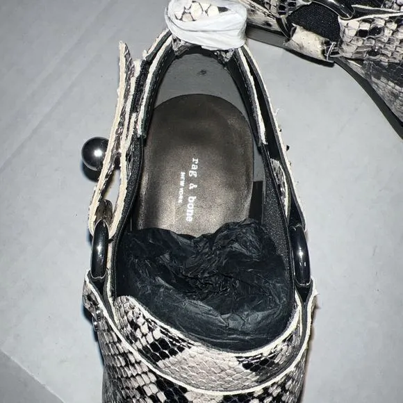 Rag &amp; Bone Westin Harness‎ Bootie Black/White Sz 9 (39 EU) MSRP $550- New In Box
