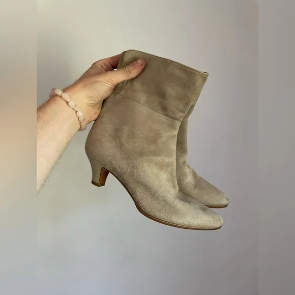 Ralph Lauren Purple Label Fold Over Heeled Boots Womens Size 7.5