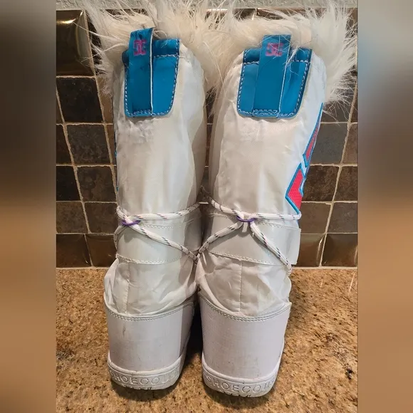 RARE! DC SHOES CHALET BOOT WOMEN'S WHITE/PINK WINTER BOOTS