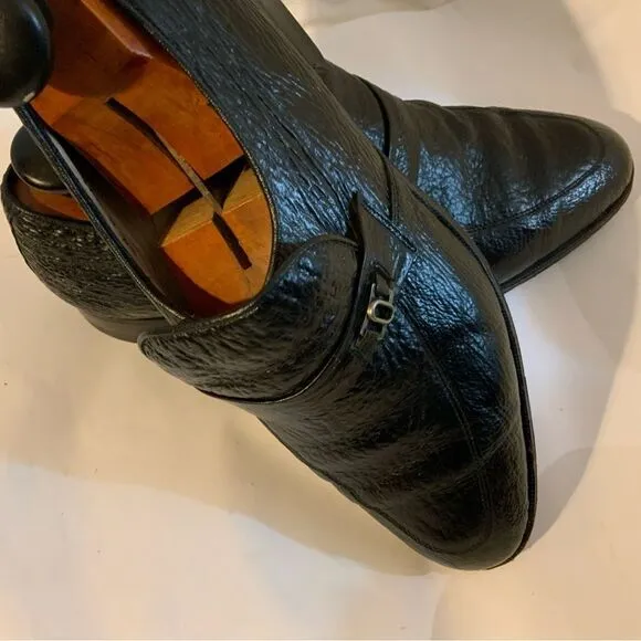 Rare Vintage D’Marco Mens Black Embossed Slip On Loafers Shoes US Sz 9.5M