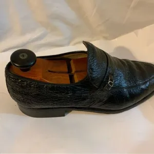 Rare Vintage D’Marco Mens Black Embossed Slip On Loafers Shoes US Sz 9.5M