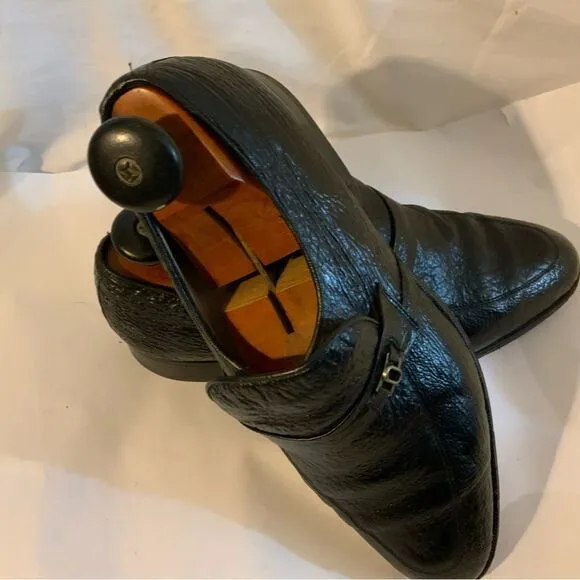 Rare Vintage D’Marco Mens Black Embossed Slip On Loafers Shoes US Sz 9.5M