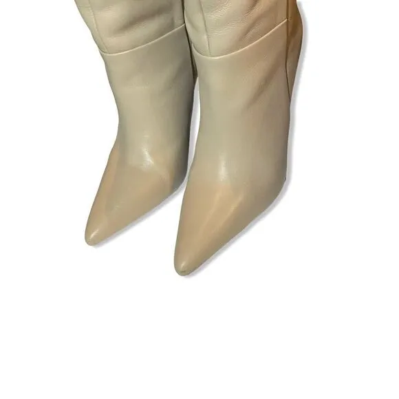 RAYE angle boots beige leather knee high shoes heels Revolve Marant 8.5