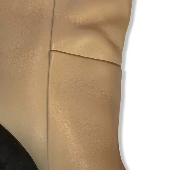 RAYE angle boots beige leather knee high shoes heels Revolve Marant 8.5