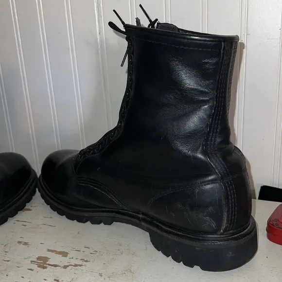 Red Wing 90s Steel toe zip up fire or combat boots size 11.5