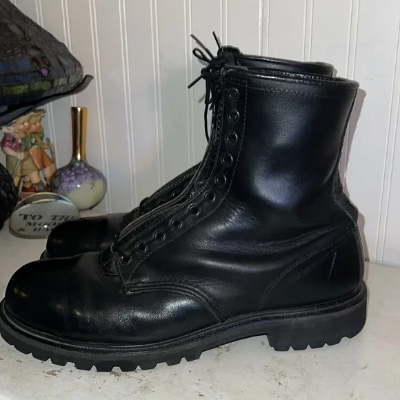 Red Wing 90s Steel toe zip up fire or combat boots size 11.5