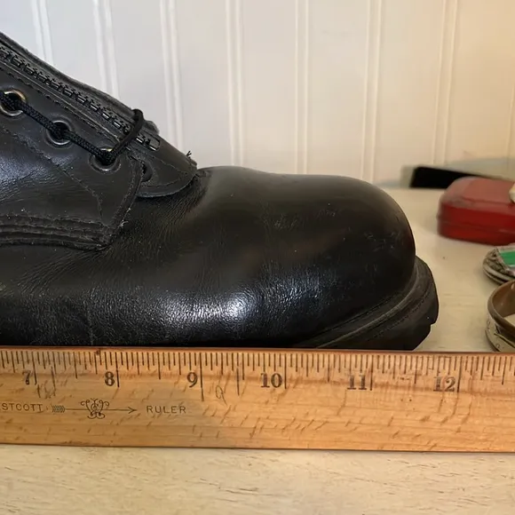 Red Wing 90s Steel toe zip up fire or combat boots size 11.5