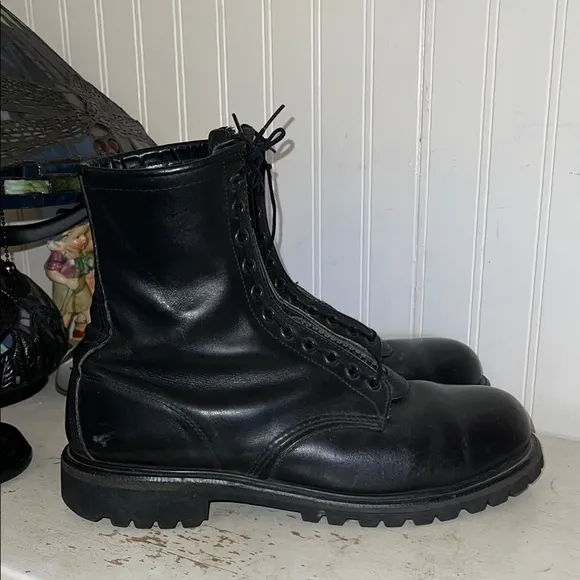 Red Wing 90s Steel toe zip up fire or combat boots size 11.5