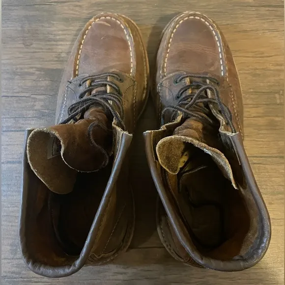 Red Wing Brown Leather Moc-Toe Boots