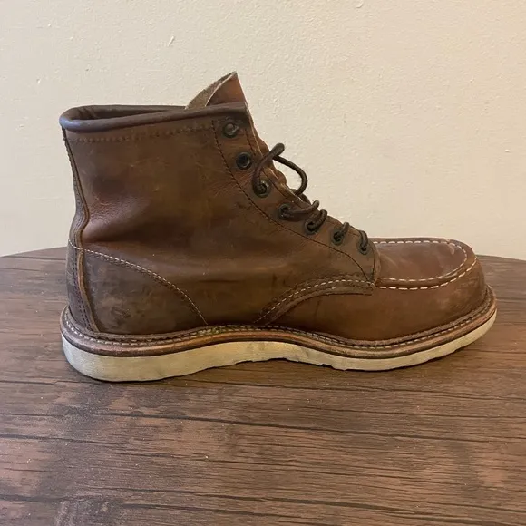 Red Wing Brown Leather Moc-Toe Boots