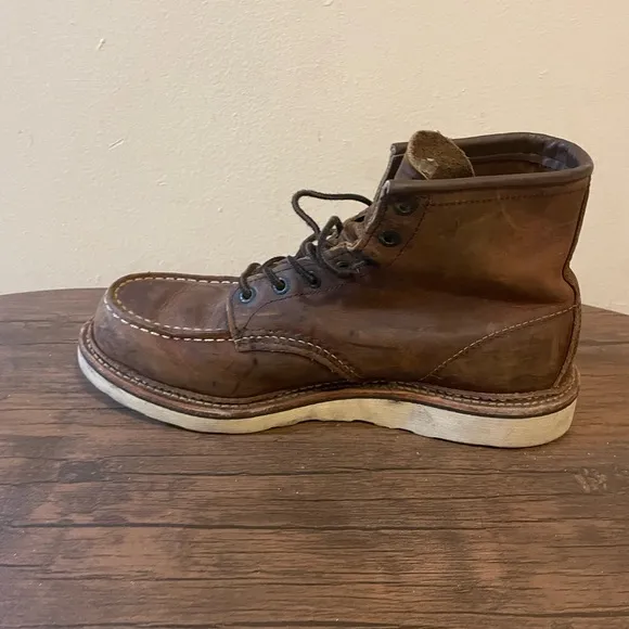 Red Wing Brown Leather Moc-Toe Boots