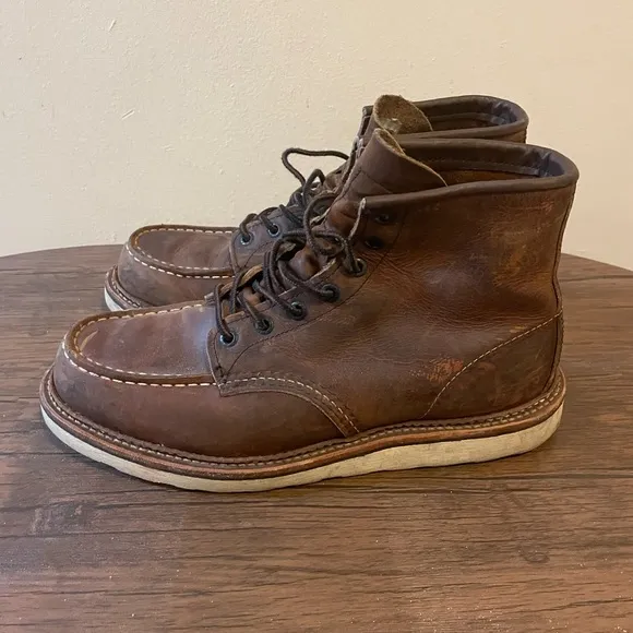Red Wing Brown Leather Moc-Toe Boots