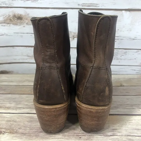 Red Wing Clara Heeled Lace Up Boots Womens Size 7.5 Leather 3406 Harness Brown