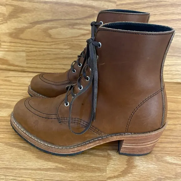 Red Wing Heritage Clara 3406 Heeled Boots Amber Harness Brown Leather Womens 8