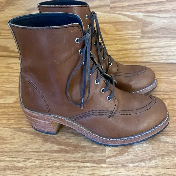 Red Wing Heritage Clara 3406 Heeled Boots Amber Harness Brown Leather Womens 8