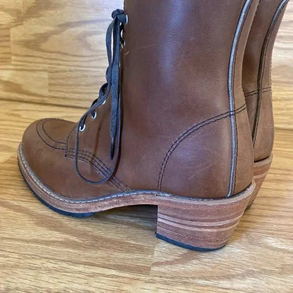 Red Wing Heritage Clara 3406 Heeled Boots Amber Harness Brown Leather Womens 8