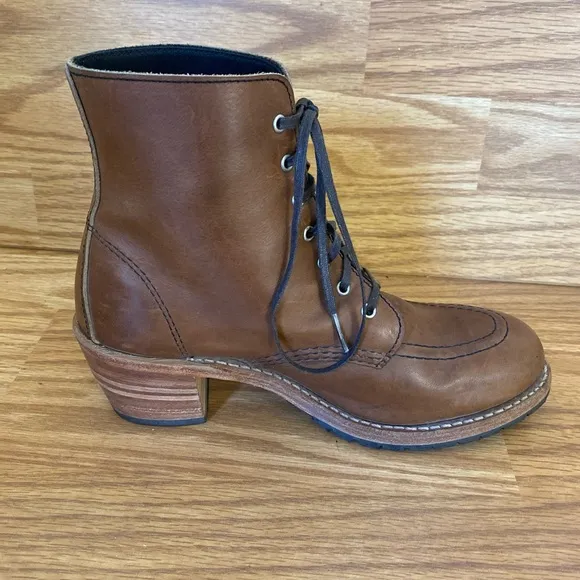 Red Wing Heritage Clara 3406 Heeled Boots Amber Harness Brown Leather Womens 8