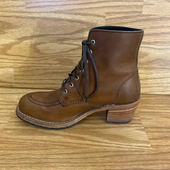 Red Wing Heritage Clara 3406 Heeled Boots Amber Harness Brown Leather Womens 8