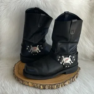 Red Wing Shoes black leather 969 moto boots