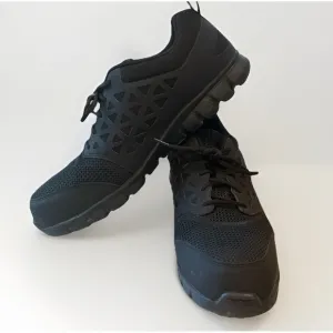 Reebok Men's Size 15 W Alloy Comp Toe Cushion Work Black Leather Athletic Shoes