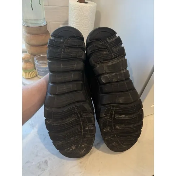 Reebok Men's Size 15 W Alloy Comp Toe Cushion Work Black Leather Athletic Shoes