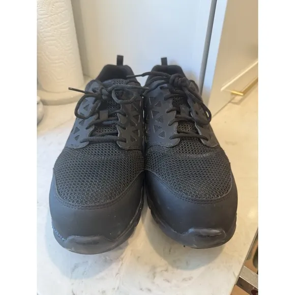 Reebok Men's Size 15 W Alloy Comp Toe Cushion Work Black Leather Athletic Shoes