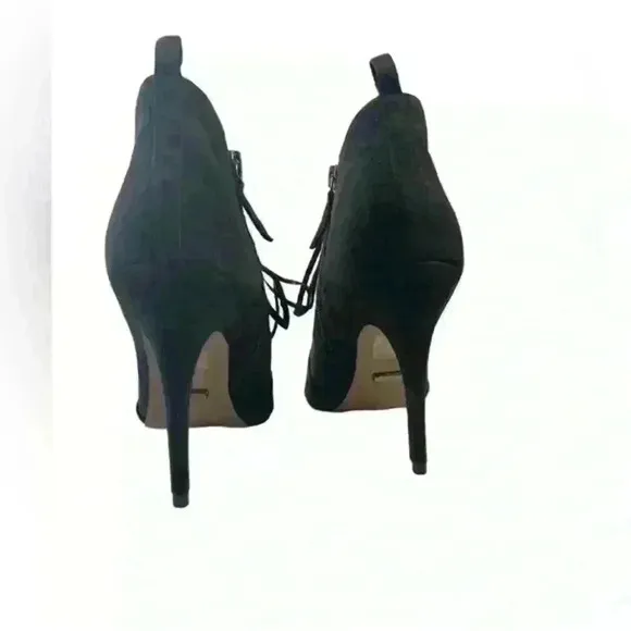 Reiss Suede Lace Up Boots Black Size 7.5 US, 38 EU Heel‎ 4” Booties with Box