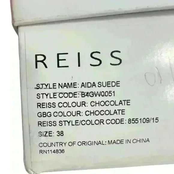 Reiss Suede Lace Up Boots Black Size 7.5 US, 38 EU Heel‎ 4” Booties with Box