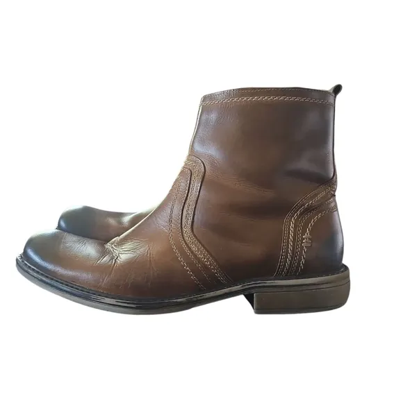 Roan by Bed Stu Crestone Casual Zip Ankle Boot Sz 13 Square Toe Genuine Leather