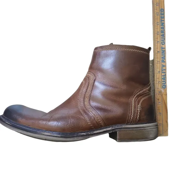 Roan by Bed Stu Crestone Casual Zip Ankle Boot Sz 13 Square Toe Genuine Leather
