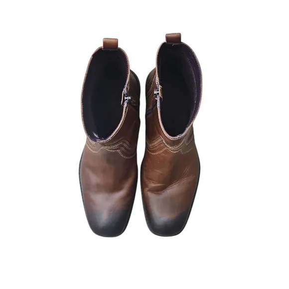 Roan by Bed Stu Crestone Casual Zip Ankle Boot Sz 13 Square Toe Genuine Leather